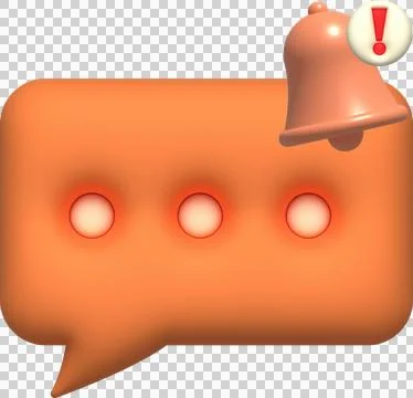 Unread message notification bell illustration 3D 스톡 일러스트