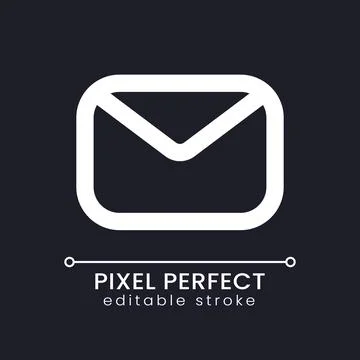 Unread message pixel perfect white linear ui icon for dark theme Illustrazione stock