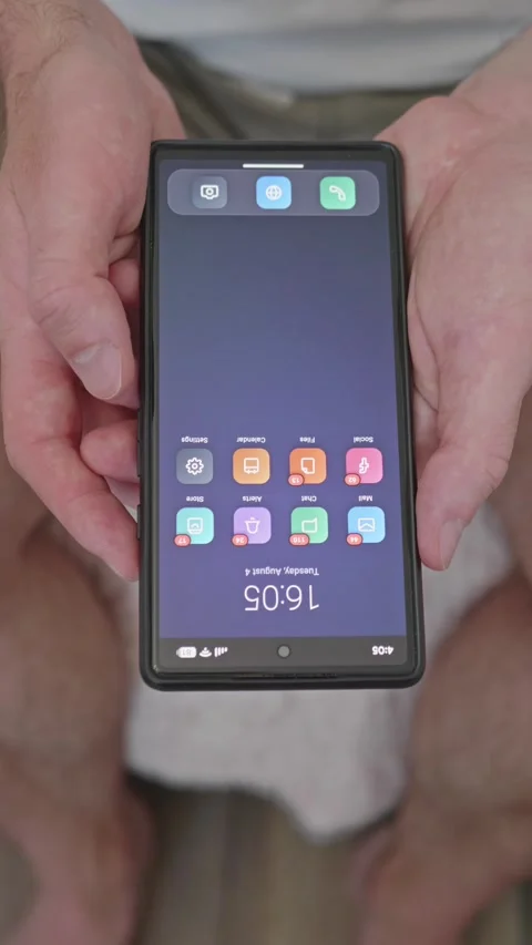 Unread notification badges rapidly increasing on smartphone home screen, concept Stock Footage 341860652