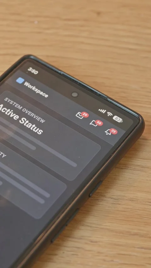 Unread notifications rapidly growing on smartphone screen close up, concept of Stock Footage 341860457