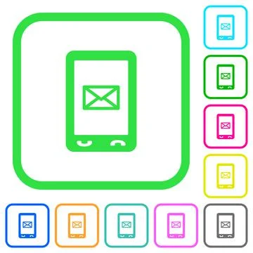 Unread SMS message vivid colored flat icons Illustrazione stock