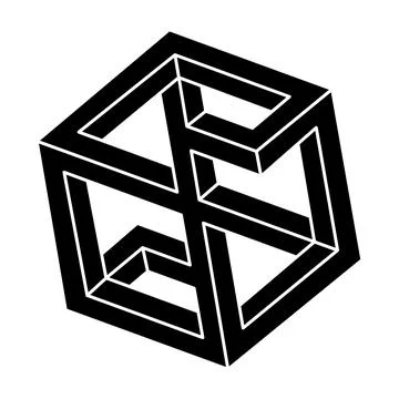 Unreal geometric figure. Impossible shape. Web design element. Optical illusion Stock Illustration
