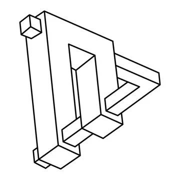 Unreal geometric figures. Impossible shape. Web design element. Optical Illusion Stock Illustration