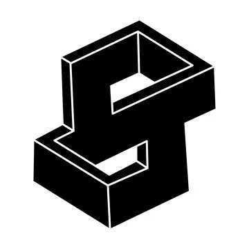Unreal geometry. Optical illusion shape. Impossible object. Optical art figure. Stock Illustration