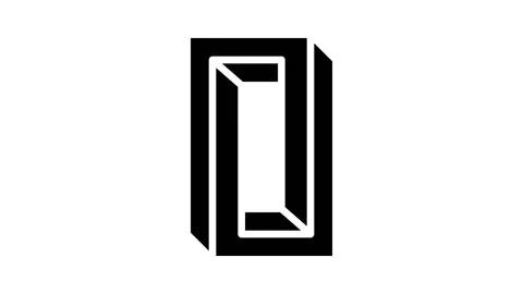 Unreal impossible geometric shape glyph icon animation Stock Footage 222792600
