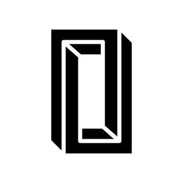 Unreal impossible geometric shape glyph icon vector illustration イラスト素材