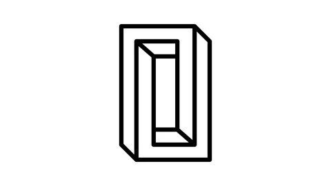 Unreal impossible geometric shape line icon animation Stock Footage 224237763