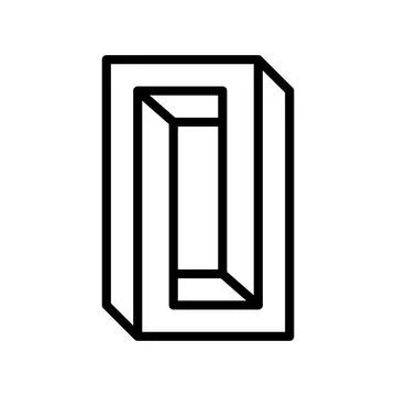 Unreal impossible geometric shape line icon vector illustration Stock Illustration