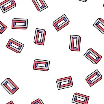 Unreal impossible geometric shape vector seamless pattern 스톡 일러스트