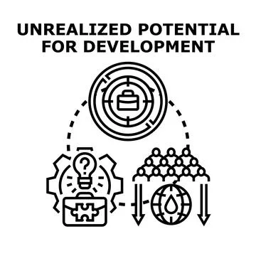 Unrealized potential for development concept illustration Stock Illustration