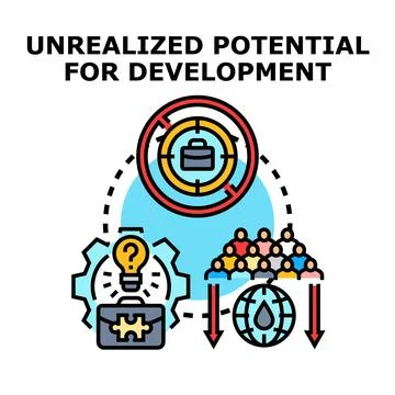Unrealized potential for development concept illustration Stock Illustration