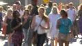 Unrecognisable anonymous crowd people pedestrians walking New York City NYC 4k or 4k+ Resolution