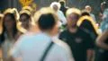 Unrecognisable anonymous crowd people pedestrians walking New York City NYC 4k or 4k+ Resolution