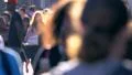 Unrecognisable anonymous crowd people walking sunny day New York City NYC 4k or 4k+ Resolution
