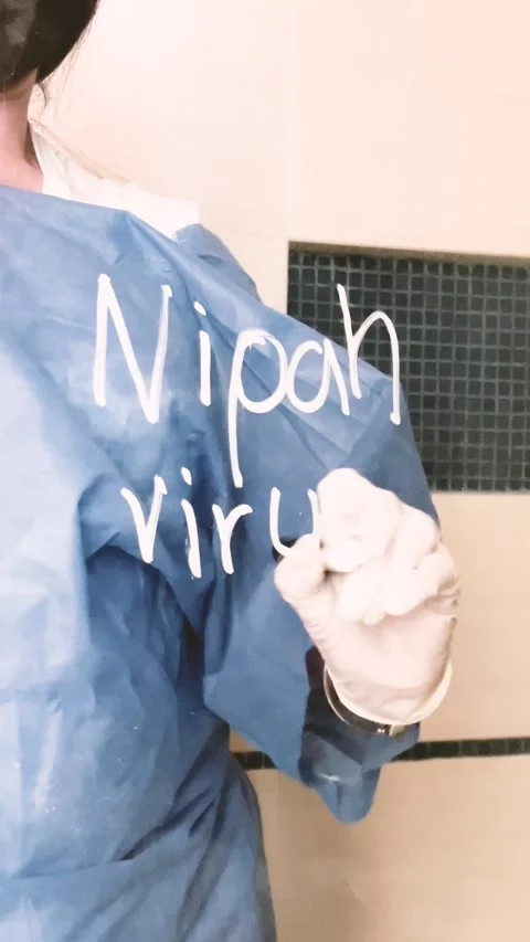 Unrecognisable  hospital worker explaining zoonotic Nipah virus infection Stock Footage 329068394