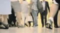 Unrecognizable crowd commute anonymous people walk feet crowded interior NYC HD Footage