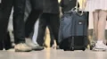 Unrecognizable crowd commute NYC anonymous people walk legs feet crowded HD Footage