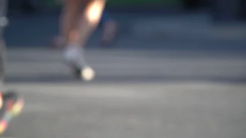 Unrecognizable crowd of people walking through a pedestrian crossing Stock Footage 116390295