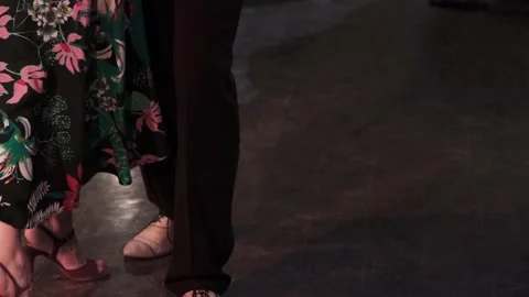 Unrecognizable dance partners enjoy the movement in vintage cafe. Video stock 169494368