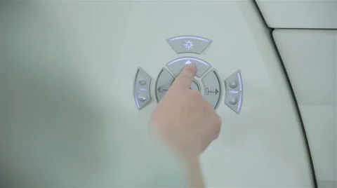 Unrecognizable doctor hands operates with Computerized Tomography CT MRI Scanner Video stock 66356613