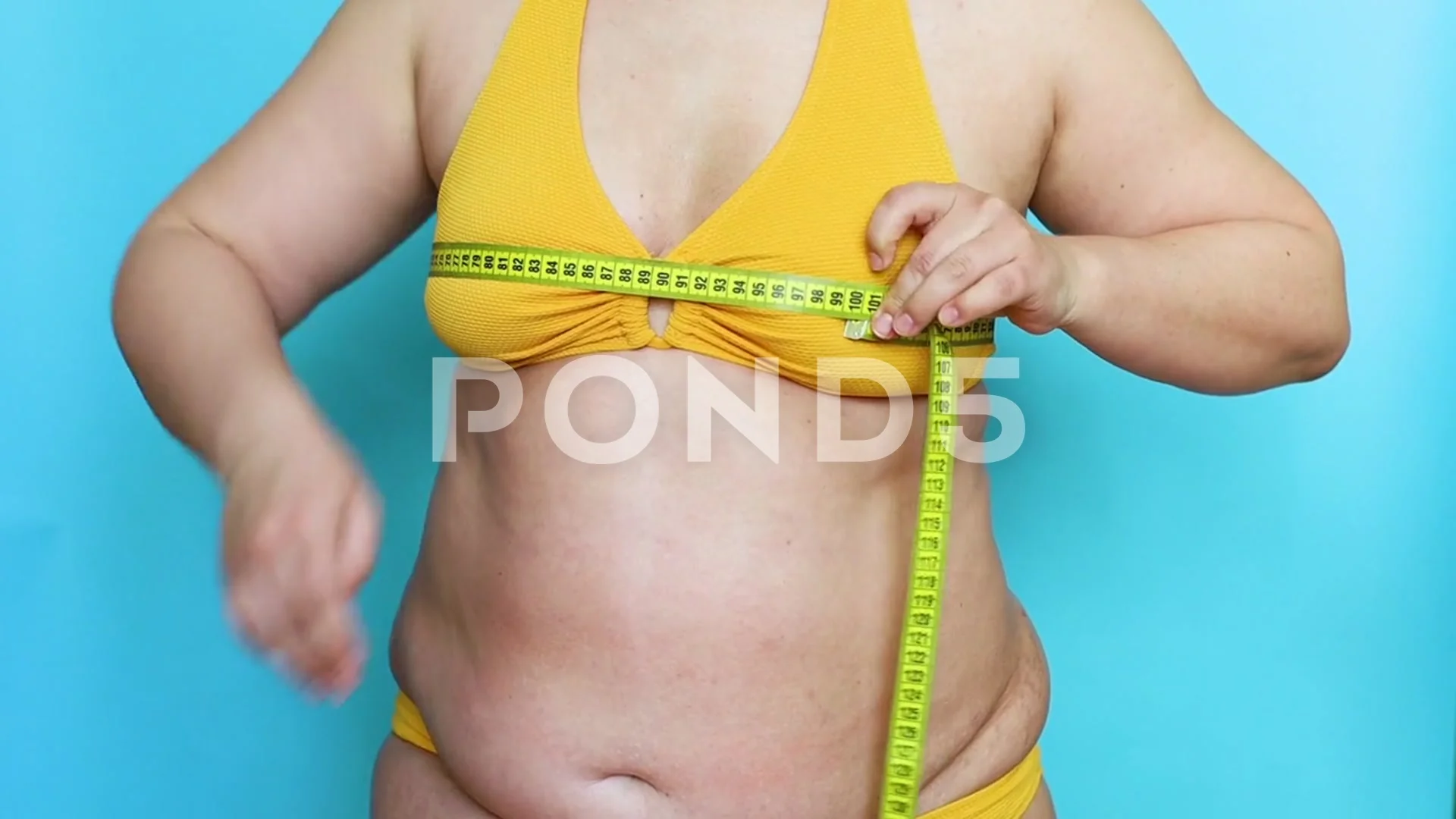 Unrecognizable obese model in lingerie on yellow background · Free Stock  Photo