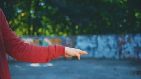 Unrecognizable hand is showing some hands elements of dance. Copy space. Close Video stock 131339945