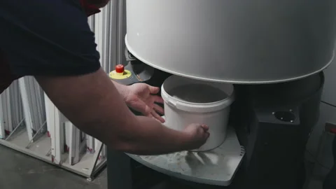 Unrecognizable Hardware Store Worker Mixing Paint Stock Footage 158051121