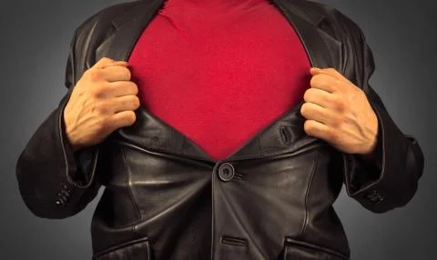 Unrecognizable hero man Stock Photos