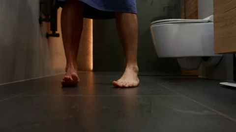 Unrecognizable man dancing in the bathroom Stock-Footage 269129416