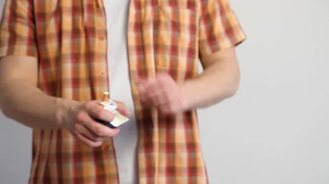 Unrecognizable man giving a cigarette Stock Footage 60408252