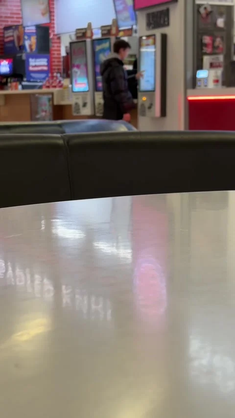 Unrecognizable man make an order and wait for an electronic queue on screen Video stock 327256639