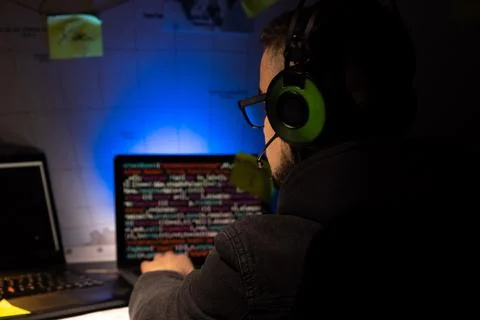 Unrecognizable man planning hacker attack Stock Photos