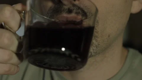 Unrecognizable Man Relishing Beverage Video stock 311549128