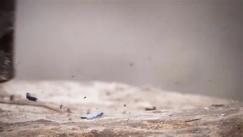 Unrecognizable man smashes system hard drive HDD with important classified Video stock 271620362