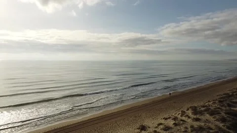Unrecognizable man walking on the beach Stock Footage 150123547