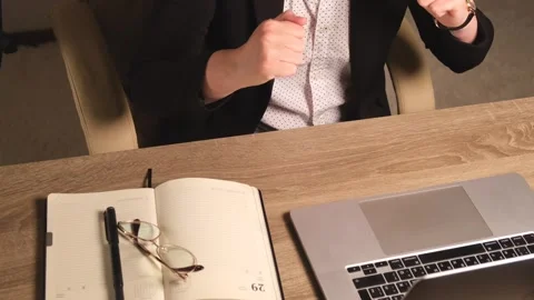 Unrecognizable - an office worker, director, manager in a white shirt and black Stock-Footage 311511070
