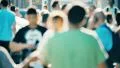 Unrecognizable pedestrians and street traffic slow motion HD Footage