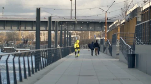 Unrecognizable people on the street. Stock Footage 121479927