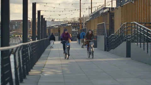 Unrecognizable people on the street. Stock Footage 121536427