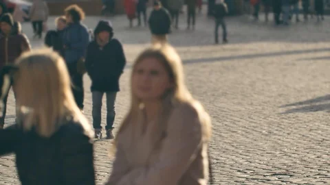 Unrecognizable people on the street. Stock Footage 121539919