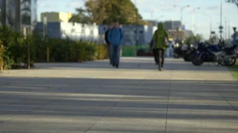 Unrecognizable people walking on the sidewalk Stock-Footage 68293668