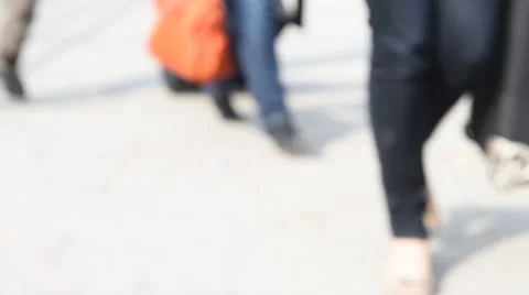 Unrecognizable people walking on the street Stock Footage 48483926