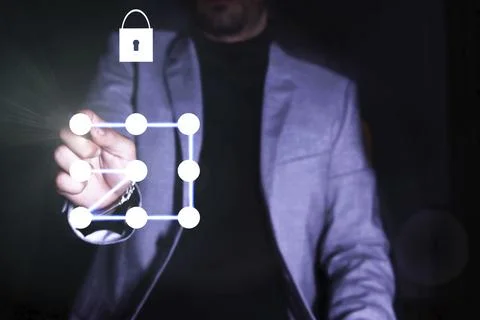 Unrecognizable person setting the security pattern Stock Photos