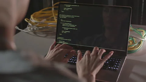 Unrecognizable Programmer Typing on Laptop Computer Stock-Footage 162459142