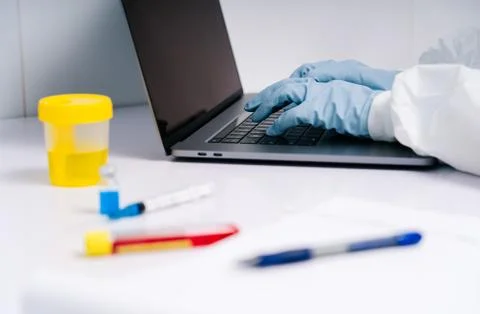 Unrecognizable scientist working in lab Stock Photos