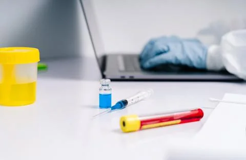 Unrecognizable scientist working in lab Stock Photos