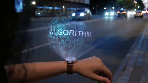 Unrecognizable woman with hologram Algorithm Stock Footage 116131602