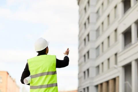 Unrecognizable Worker at Construction Site Stock Photos
