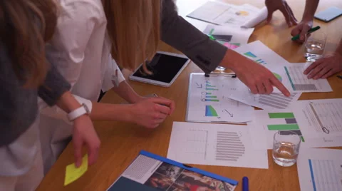 Unrecognizable young creative team having a progress meeting. Video stock 61137397