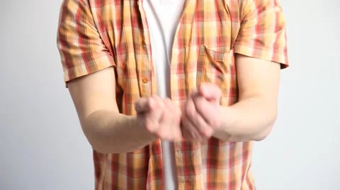 Unrecognizable young man calling on somebody Stock Footage 60408186